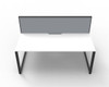 Rapidline 2 Person Deluxe Infinity Back to Back Workstation Loop Leg 1800 x 750mm with Screen Natural White / Black Satin