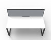 Rapidline Workstation Deluxe Infinity Back to Back 2 Person Loop Leg 1800 x 750mm with Screen Natural White / Black Satin