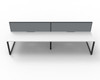 Rapidline 4 Person Deluxe Infinity Back to Back Workstation Loop Leg 1200 x 750mm with Screen Natural White / Black Satin