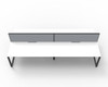 Rapidline Workstation Deluxe Infinity Back to Back 4 Person Loop Leg 1200 x 750mm with Screen Natural White / Black Satin
