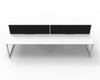 Rapidline 4 Person Deluxe Infinity Back to Back Workstation Loop Leg 1500 x 750mm with Screen Natural White / White Satin