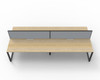 Rapidline Workstation Deluxe Infinity Back to Back 4 Person Loop Leg 1800 x 750mm with Screen Natural Oak / Black Satin