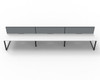 Rapidline 6 Person Deluxe Infinity Back to Back Workstation Loop Leg 1200 x 750mm with Screen Natural White / Black Satin