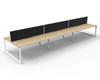 Rapidline Deluxe Infinity Back to Back 6 Person Workstation Loop Leg 1200 x 750mm with Screen Natural Oak / White Satin