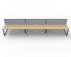 Rapidline 6 Person Deluxe Infinity Back to Back Workstation Loop Leg 1500 x 750mm with Screen Natural Oak / Black Satin