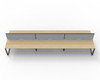Rapidline Workstation Deluxe Infinity Back to Back 6 Person Loop Leg 1500 x 750mm with Screen Natural Oak / Black Satin
