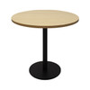 Rapidline Estilo Round Table Flat Disc Base 900mm Diameter Natural Oak / Black