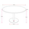 Rapidline Estilo Table Round Flat Disc Base 1200mm Diameter Natural White / White