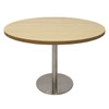 Rapidline Estilo Round Table Flat Disc Base 1200mm Diameter Natural Oak / Stainless Steel