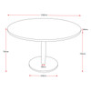 Rapidline Estilo Table Round Flat Disc Base 1200mm Diameter Natural Oak / Stainless Steel