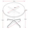 Rapidline Typhoon Meeting Table 4 Star Round 900mm Diameter Beech / Black Aluminium