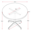 Rapidline Typhoon Meeting Table 4 Star Round 1200mm Diameter Natural White / Black Aluminium