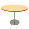 Rapidline Estilo Round Table Flat Disc Base 1200mm Diameter Beech / Stainless Steel