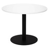 Rapidline Estilo Round Coffee Table Flat Disc Base 600mm Diameter Natural White / Black