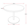 Rapidline Estilo Coffee Table Round Flat Disc Base 600mm Diameter Natural White / Black