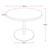 Rapidline Estilo Coffee Table Round Flat Disc Base 600mm Diameter Natural White / Stainless Steel