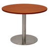 Rapidline Estilo Round Coffee Table Flat Disc Base 600mm Diameter Cherry / Stainless Steel