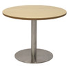 Rapidline Estilo Round Coffee Table Flat Disc Base 600mm Diameter Natural Oak / Stainless Steel