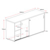 Rapidline Rapid Worker Sliding Door Credenza 1500 x 450 x 730mm Beech / Ironstone