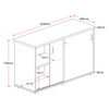 Rapidline Rapid Worker Sliding Door Credenza 1200 x 450 x 730mm Beech / Ironstone