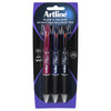 Artline 198173 Flow 4 Colour Retractable Ball Point Pen 3 Pack Assorted - Pack of 6 | Mega Office Supplies