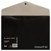 ColourHide PP Document Wallet with Button Closure A4 In Black 1002402J (Pack of 10) | Mega Office Supplies