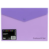 ColourHide 1002419J PP Document Wallet with Button Closure A4 In Purple (Pack of 10) | Mega Office Supplies