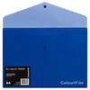 ColourHide PP Document Wallet with Button Closure A4 In Blue 1002431J (Pack of 10) | Mega Office Supplies