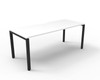 Rapidline Deluxe Infinity Single Sided Workstation Profile Leg 1200 x 750mm Natural White / Black Satin