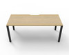 Rapidline Workstation Deluxe Infinity Single Sided Profile Leg 1800 x 750mm Natural Oak / Black Satin
