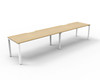 Rapidline Deluxe Infinity Single Sided 2 Person Workstation Profile Leg 1800 x 750mm Natural Oak / White Satin