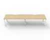 Rapidline 2 Person Workstation Deluxe Infinity Single Sided Profile Leg 1800 x 750mm Natural Oak / White Satin