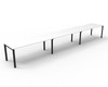 Rapidline Deluxe Infinity Single Sided 3 Person Workstation Profile Leg 1500 x 750mm Natural White / Black Satin