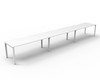 Rapidline Deluxe Infinity Single Sided 3 Person Workstation Profile Leg 1800 x 750mm Natural White / White Satin