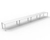 Rapidline Deluxe Infinity Single Sided 4 Person Workstation Profile Leg 1800 x 750mm Natural White / White Satin