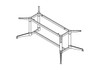 Rapidline Frame 1942 x 892mm Only Black Polished Aluminum for Typhoon Single Stage Meeting Table