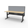 Rapidline Boost Plus Single Sided Workstation 1500 x 750mm with Screen Natural Oak / Black Satin