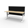 Rapidline Boost Plus Single Sided Workstation 1500 x 750mm with Screen Natural Oak / White Satin