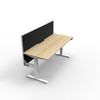 Rapidline Boost Plus Workstation Single Sided 1500 x 750mm with Screen Natural Oak / White Satin