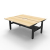 Rapidline Boost Plus 1200 x 750mm Back to Back Workstation with Cable Tray Natural Oak / Black Satin