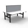 Rapidline Boost Plus Back to Back Workstation 1200 x 750mm with Screen Natural White / Black Satin