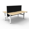 Rapidline Boost Plus Back to Back Workstation 1200 x 750mm with Screen Natural Oak / White Satin