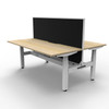 Rapidline Boost Plus 1500 x 750mm Back to Back Workstation with Screen and Cable Tray Natural Oak / White Satin