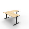 Rapidline Boost Plus Corner 1500 x 1500 x 750mm Workstation Natural Oak / Black Satin