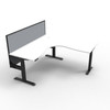 Rapidline Boost Plus Corner Workstation 1500 x 1500 x 750mm with Screen Natural White / Black Satin
