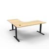 Rapidline Boost Plus 1800 x 1500 x 750mm Corner Workstation Natural Oak / Black Satin