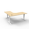Rapidline Boost Plus 1800 x 1500 x 750mm Corner Workstation Natural Oak / White Satin