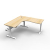 RAPIDLINE B+CNRCT1P1815 NO/WS BOOST+ CORNER WORKSTATION WITH CABLE TRAY WHITE BASE / NATURAL OAK TOP