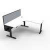 Rapidline Boost Plus Corner Workstation 1800 x 1500 x 750mm with Screen and Cable Tray Natural White / Black Satin