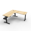 Rapidline Boost Plus Corner 1800 x 1800 x 750mm Workstation with Cable Tray Natural Oak / Black Satin